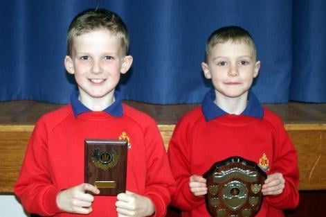 Luke Armstrong (right) and Harry Watson (left) winners in P3/4 Creativity in the Anchor Section