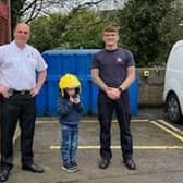 Ollie on his visit with NIFRS in Ballymena.