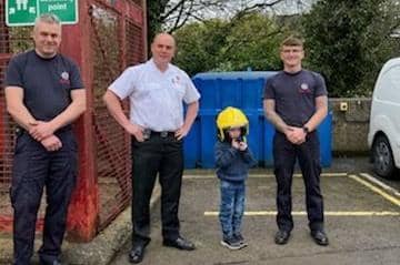 Ollie on his visit with NIFRS in Ballymena.