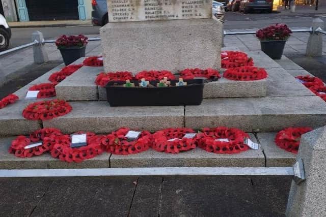 The Moy war memorial pictured after an act of criminal damage earlier this year.