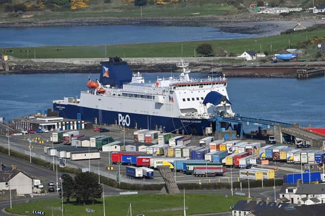 The European Causeway, which can carry up to 410 passengers, docked at Larne Harbour.  Picture by Stephen Hamilton / PressEye