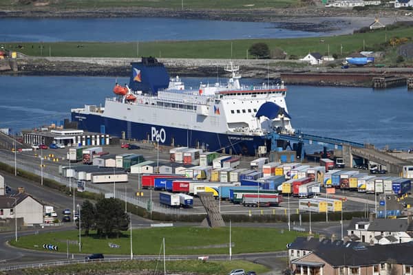 The European Causeway docked at Larne.  Picture by Stephen Hamilton / PressEye