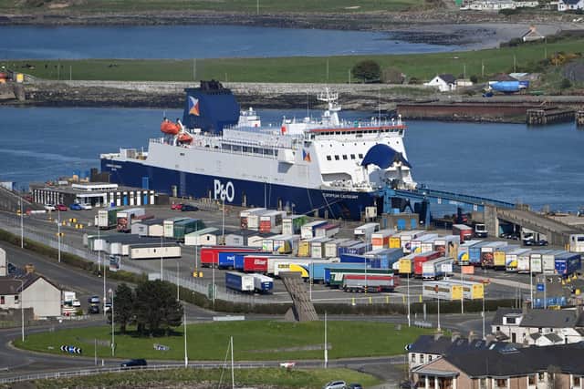 The European Causeway docked at Larne. Picture by Stephen Hamilton / PressEye