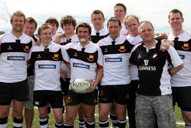 Stitched Up - The Carrick Sevens team led by Glen Picken in 2010.   CT18-415RM