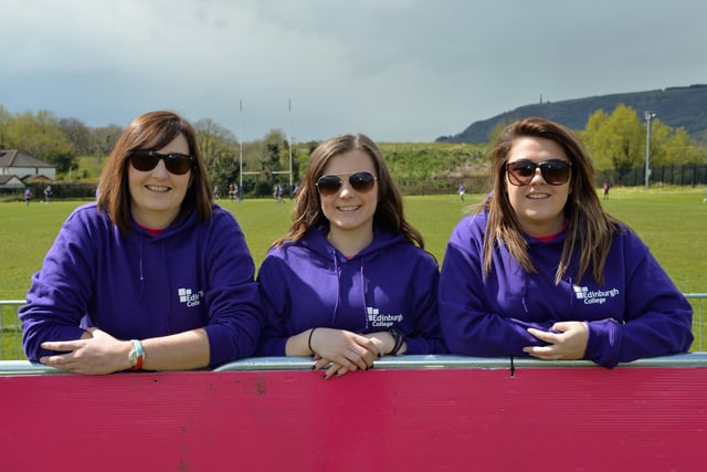 Sports therapists, Lindsay McDougall, Abbie McCallay and Nicolle Duffy pictured at the Carrick Sevens Rugby tournament in 2016. INCT 17-022-PSB