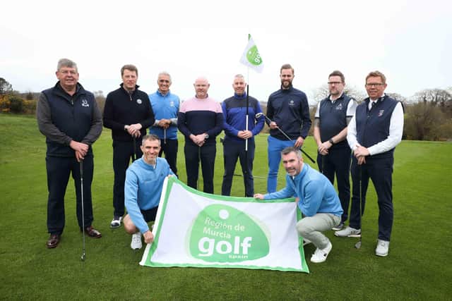 Aaron Hughes, Keith Gillespie and participating golf clubs’ representatives launch the Region of Murcia Masters.