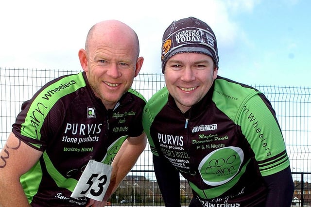 Dermot and Aidan had a smile for the camera prior the start of the Mid-Ulster Duathlon.