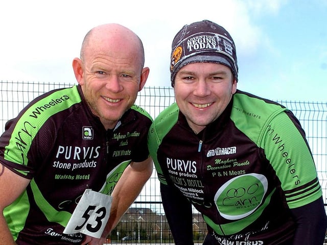 Dermot and Aidan had a smile for the camera prior the start of the Mid-Ulster Duathlon.