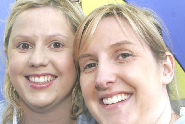 Anne McRoberts and Heather Miller from Marie Curie enjoy the Lammas Fair...Pic Kevin McAuley