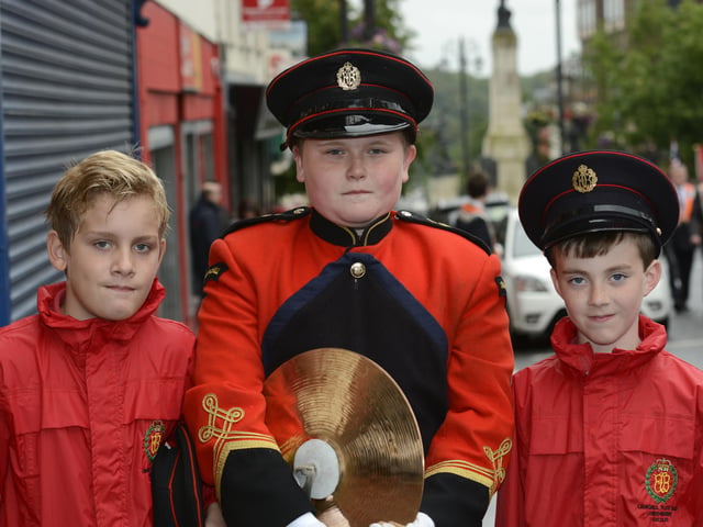 Churchill Flute Band members Rob Crawford, Thomas Colhoun and Luke McGregor. INLS2815-142KM