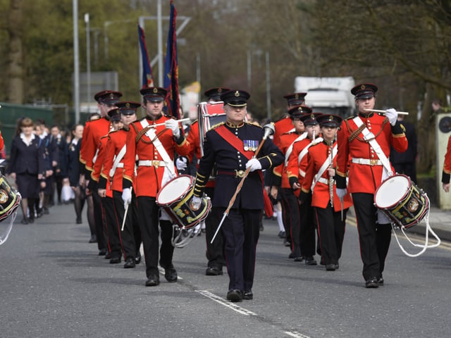 The Churchill Flute Band pictured during the annual North West District Girls Brigade annual parade to Clooney Hall Methodist Church on Sunday. INLS1516-144KM