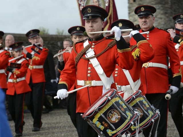 The Churchill Flute Band taking part in Saturdayâ€TMs parade. INLS3215-206KM