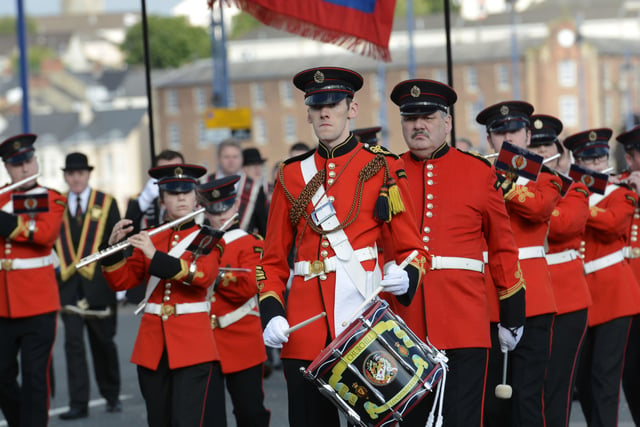 The Churchill Flute Band taking part in Saturday morningâ€TMs Royal Black Preceptory parade. INLS3515-135KM