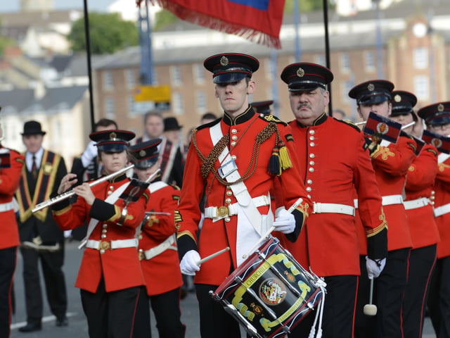 The Churchill Flute Band taking part in Saturday morningâ€TMs Royal Black Preceptory parade. INLS3515-135KM