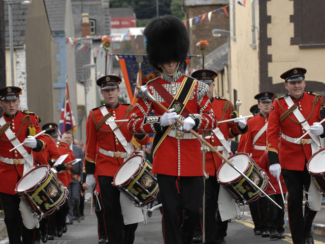 The Churchill Flute Band pictured during Saturday's 'Twelfth' celebrations. INLS2814-159KM