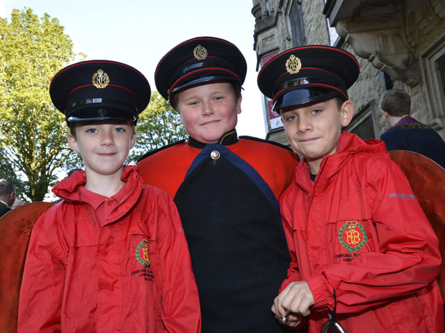 Luke McGregor, Thomas Colhoun and Robert Crawford of the Churchill Flute Band. INLS3214-116KM
