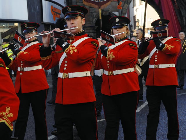 Flautists with the Churchill Flute Band pictured during the parade on Saturday. INLS4910-143KM