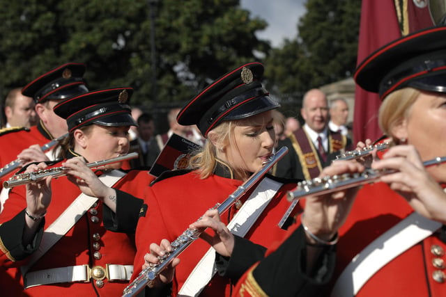 Flautists with the Churchill Flute Band pictured on Saturday. INLS3214-169KM