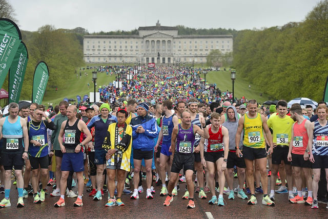 Thousands of runners pictured taking part in the 2022 Belfast City Marathon. Picture: Arthur Allison/Pacemaker Press.