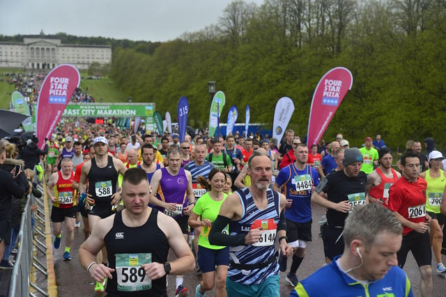 Thousands of runners pictured taking part in the 2022 Belfast City Marathon. Picture: Arthur Allison/Pacemaker Press.
