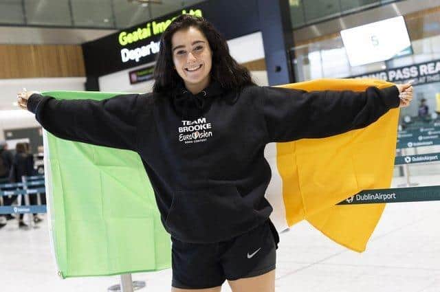 Pictured at Dublin airport ahead of her departure to the Eurovision Song Contest in Turin, Italy, is Bellaghy's Brooke Scullion, Ireland's representative at this year's competition.  Picture Andres Poveda