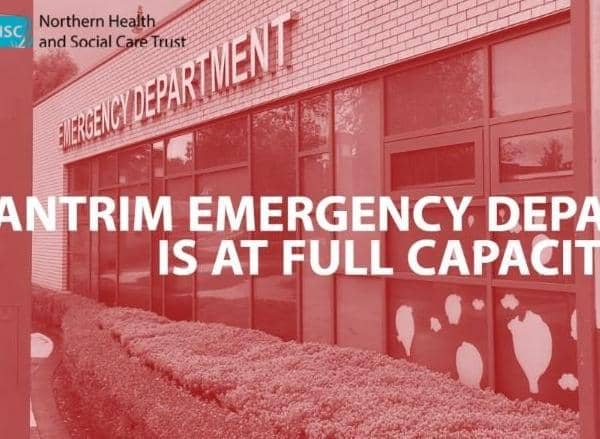 The Emergency Department at Antrim Area Hospital is at full capacity.