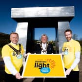 Mayor, Cllr Billy Webb (centre), alongside Deputy Mayor Cllr Stephen Ross (left) and Deaglan O'Hagan.