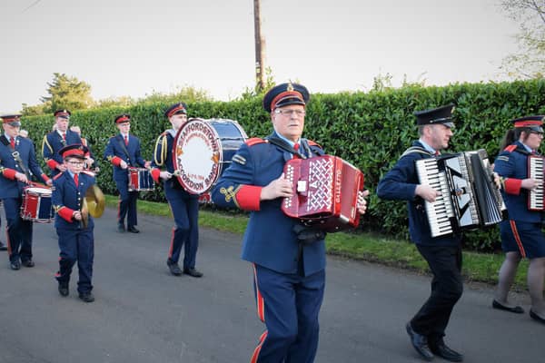 Staffordstown Accordion Band leading the Parade.