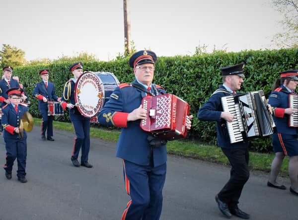 Staffordstown Accordion Band leading the Parade.