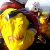 Volunteer crew members on board the  in-shore lifeboat.