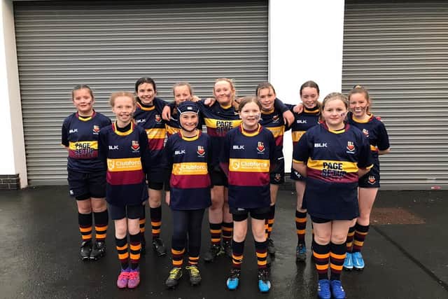 Bann U-12 Girls who played during the interval of the 6 Nations game at the Kingspan Stadium
