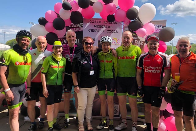 Carn Wheelers with Ozzie Rogers’s parents Miranda and Simon Rogers at the memorial charity cycle held on Sunday 7 May 2022