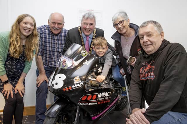 The new NW200 photographic exhibition at Roe Valley Arts and Cultural Centre consists of historic racing photos from the book ‘NW200 90th Road & Race’ by Ian Foster and will continue until  August 20