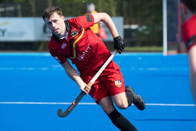 Banbridge edge out Annadale 0-1 in the Millar McCall Wylie sponsored Kirk Cup semi-final at Lisnagarvey Hockey Club. Banbridge's Luke Witherow in action during the match. Pictures: Paul Harvey
