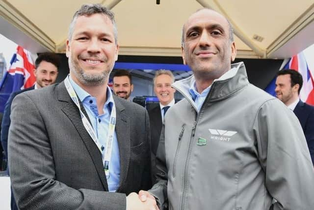 Volgren CEO Thiago Deiro and Wrightbus CEO Buta Atwal