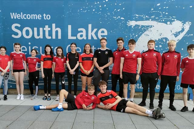 Members of Portadown Swimming Club at South Lakes Leisure Centre in Craigavon.