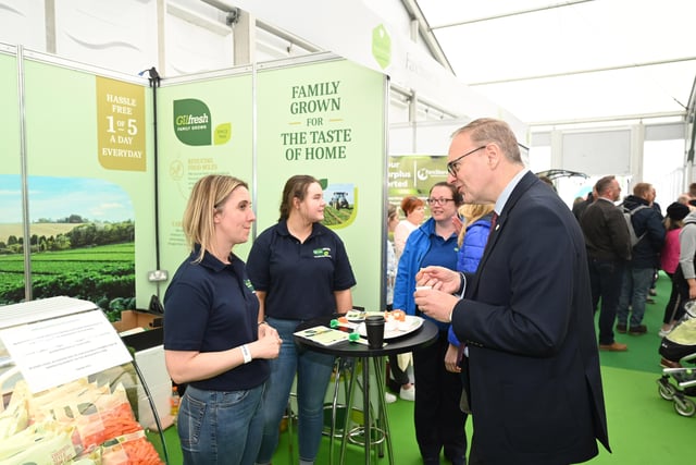 Roger Wilson Chief Executive of Armagh City, Banbridge and Craigavon Borough Council samples produce from its food heartland producers during Balmoral Show.Pic Steven McAuley