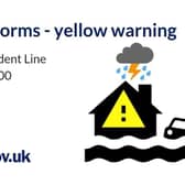 Yellow warning for thunder storms issued by NI Direct.