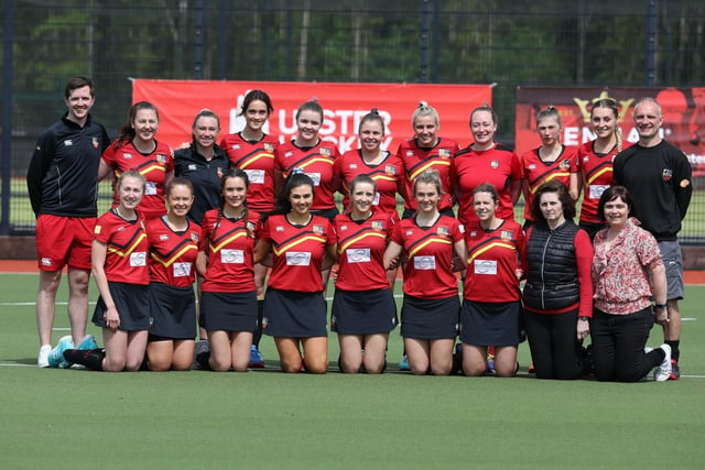 Banbridge Ladies 1XI, left to right, back row, Owen Magee (assistant coach), Rachel Cairns, Taylor Muir, Pippa Wilson, Orla Magee, Ashley Bell, Stef Ardis, Grace Nugent, Gemma Hasson, Jenny Wilson and Phil Rankin (head coach). Front Row, left to right, Sam Bann (captain), Gina Woods, Ruby Wilson, Katie McDonald, Sarah Russell, Lucy Macy, Rachel Kerr, Sheree Totten (manager) and Catherine Henderson Reid (physio)