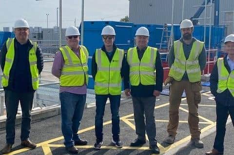 Ald  Billy Ashe, Ald Noel Williams, Cllr Peter Johnston and Cllr Bobby Hadden inspecting the new household recycling and waste transfer centre at Sullatober.