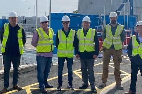 Ald Billy Ashe, Ald Noel Williams, Cllr Peter Johnston and Cllr Bobby Hadden inspecting the new household recycling and waste transfer centre at Sullatober.