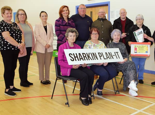 Community representatives and stakeholders involved in the ‘Sharkin Plan-It’ project pictured at Rasharkin Community Centre