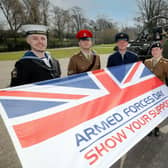 Armed Services personnel join the Lord Mayor of Armagh City, Banbridge and Craigavon Borough, Alderman Glenn Barr, to officially launch this year’s regional Armed Forces Day celebrations in Banbridge on Saturday 18 June (10.30am-5.15pm). Enjoy a mega military and musical spectacular. Join in the celebrations. Find out more at armedforcesdayni.co.uk