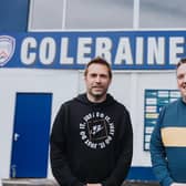 Chris Morgan, Director of Club Sport NI & Simon Magee, Financial Director of Coleraine FC. Photo Credit: ColeraineFC/David Cavan