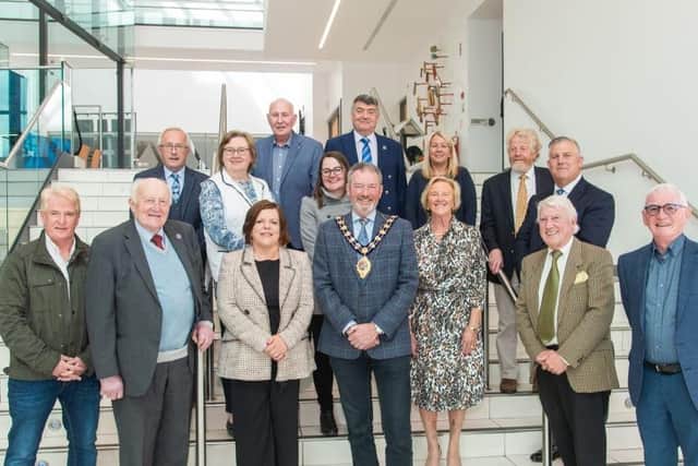 MEA Local Action Group Board Members with Mayor Cllr William McCaughey at the Braid recently.