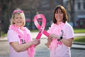 Mother and daughter, Helena Blair and Sally Smyth, from Moira launch Breast Foot Forward for Action Cancer