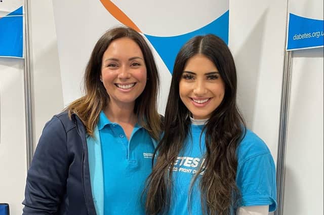 Heather Causer (left) Community Engagement Manager for Diabetes UK Northern Ireland and Sarah-Louise Watson (right) Miss World NI finalist.
