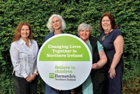 Pictured l-r are Helen Browne, Assistant Head of Fostering and Adoption, Barnardo’s Northern Ireland, Priscilla McLoughlin, Operations Manager, Fostering and Adoption Service, Barnardo’s Northern Ireland, Heather Watson, Barnardo’s Northern Ireland Foster Carer and Adopter and Michele Janes, Director of Barnardo’s Northern Ireland
