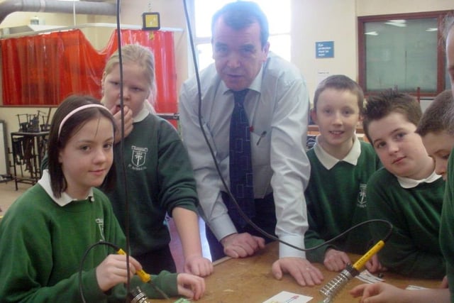 Our Lady of Lourdes School, Ballymoney, hosting a P7 Activities Day for pupils from the local parishes back in 2007. These pupils can be seen in the Technology Department.