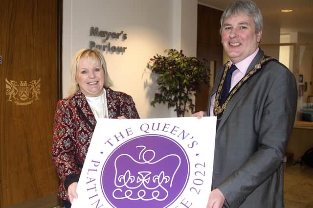 The Mayor of Causeway Coast and Glens Borough Council, Councillor Richard Holmes, pictured with Council’s Platinum Jubilee Working Group Chairperson, Alderman Michelle Knight McQuillan. Council’s Platinum Jubilee programme includes a series of beacon lightings across the Borough on Thursday, June 2 at 9.45pm